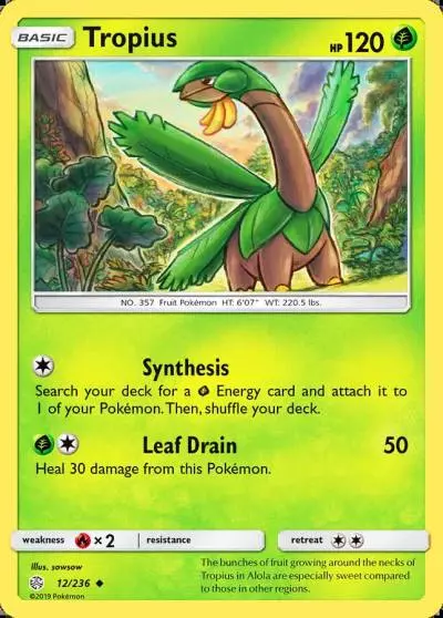 Tropius 12/236 Cosmic Eclipse Pokemon card