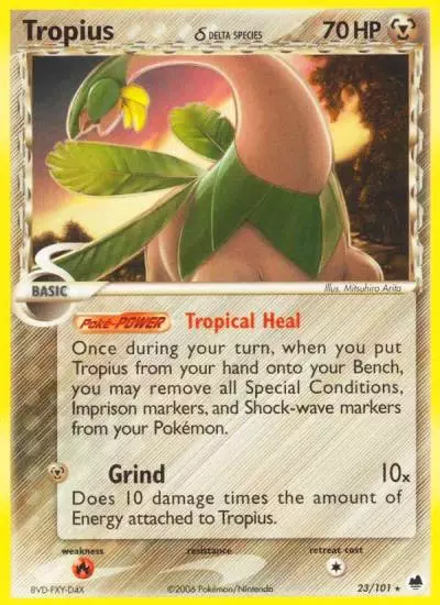 Tropius δ 23/101 Dragon Frontiers Pokemon card