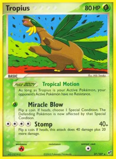 Tropius 27/107 Deoxys Pokemon card