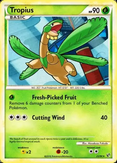 Tropius 22/90 HS—Undaunted Pokemon card