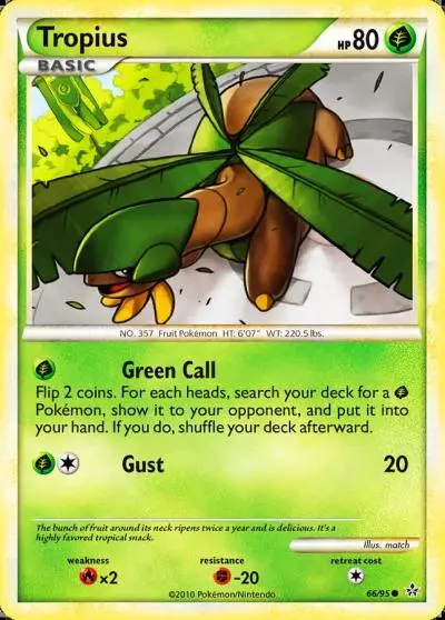 Tropius 66/95 HS—Unleashed Pokemon card