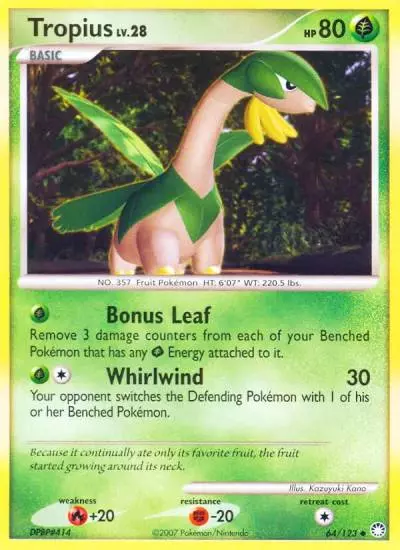 Tropius 64/123 Mysterious Treasures Pokemon card