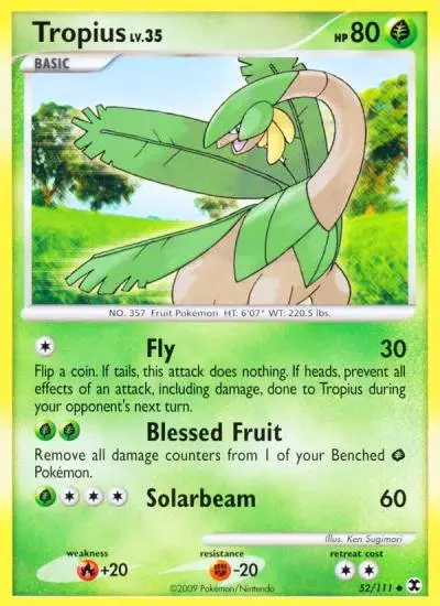 Tropius 52/111 Rising Rivals Pokemon card