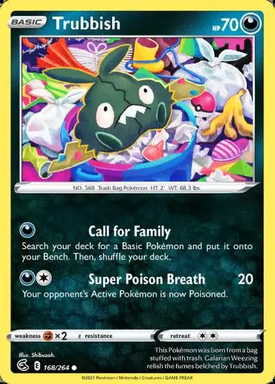 Trubbish 168/264 Fusion Strike Pokemon card