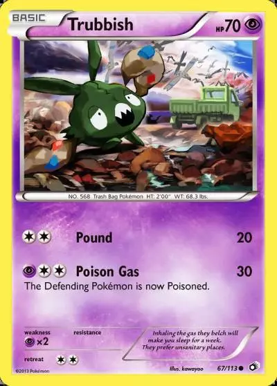 Trubbish 67/113 Legendary Treasures Pokemon card
