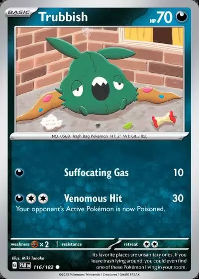 Trubbish 116/182 Paradox Rift Pokemon card