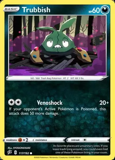 Trubbish 117/192 Rebel Clash Pokemon card