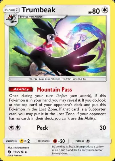 Trumbeak 165/214 Lost Thunder Pokemon card