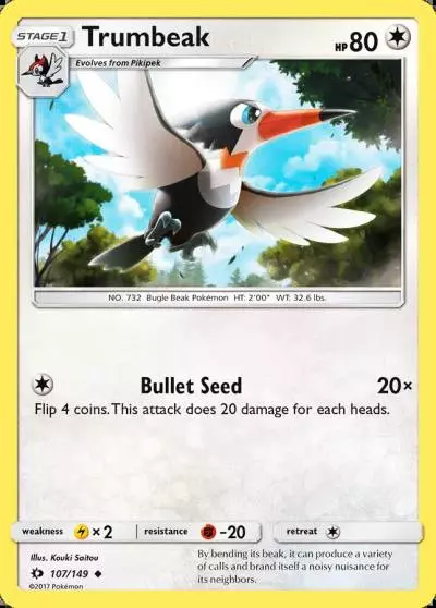 Trumbeak 107/149 Sun & Moon Pokemon card