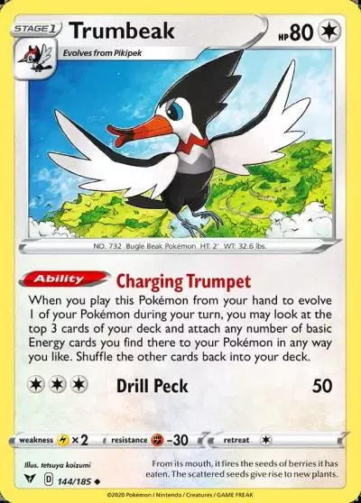 Trumbeak 144/185 Vivid Voltage Pokemon card