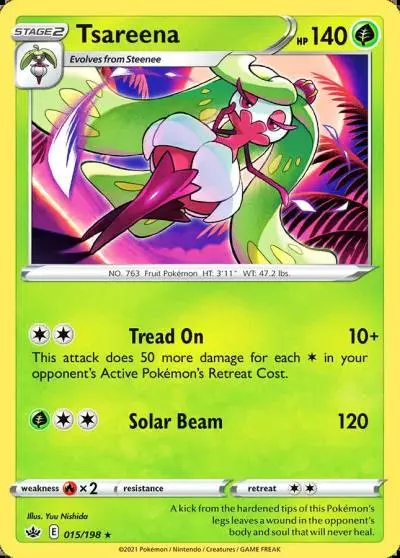 Tsareena 15/198 Chilling Reign Pokemon card