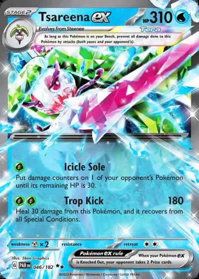 Tsareena ex 46/182 Paradox Rift Pokemon card
