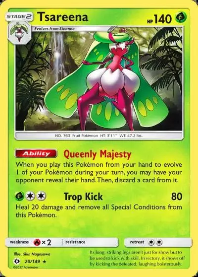 Tsareena 20/149 Sun & Moon Pokemon card