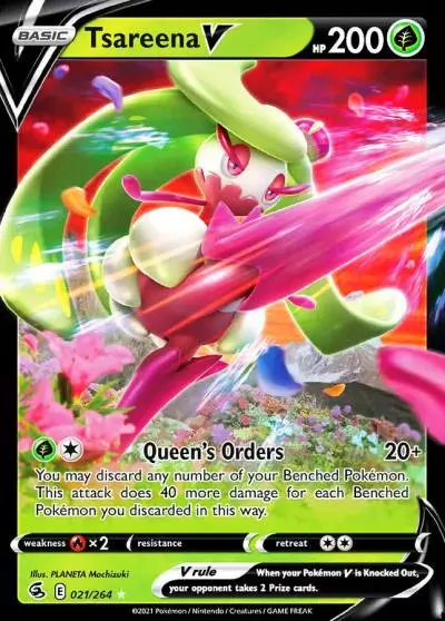 Tsareena V 21/264 Fusion Strike Pokemon card