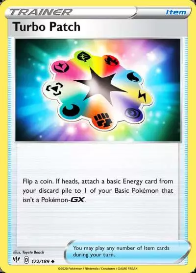 Turbo Patch 172/189 Darkness Ablaze Pokemon card