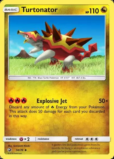 Turtonator 50/70 Dragon Majesty Pokemon card