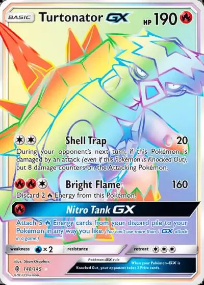 Turtonator-GX 148/145 Guardians Rising Pokemon card