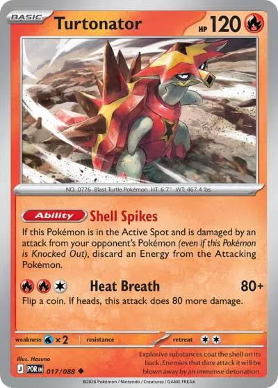 Turtonator 17/88 Perfect Order Pokemon card