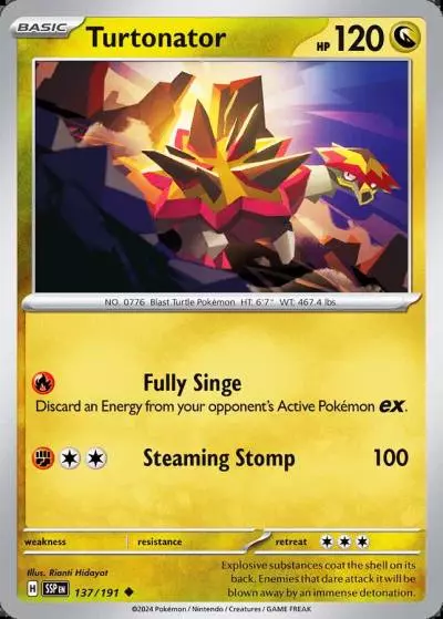 Turtonator 137/191 Surging Sparks Pokemon card