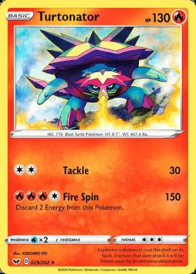 Turtonator 29/202 Sword & Shield Pokemon card