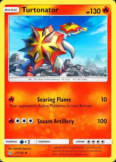 Turtonator 27/156 Ultra Prism Pokemon card
