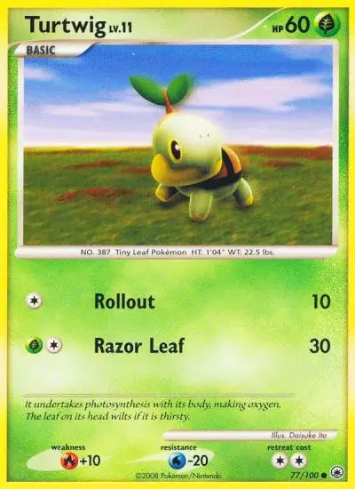 Turtwig 77/100 Majestic Dawn Pokemon card
