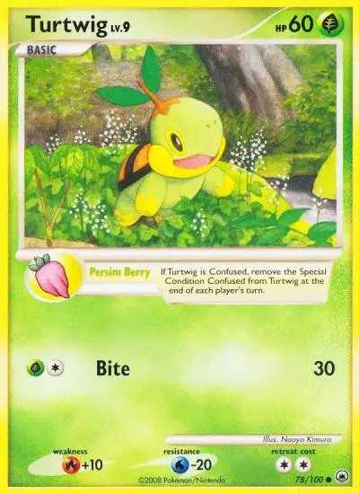 Turtwig 78/100 Majestic Dawn Pokemon card