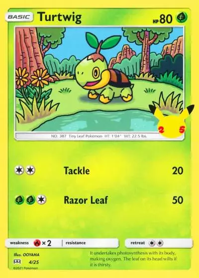 Turtwig 4/25 McDonald's Collection 2021 Pokemon card