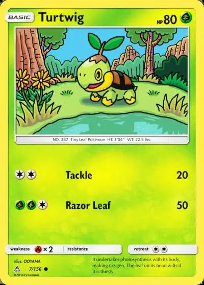 Turtwig 7/156 Ultra Prism Pokemon card