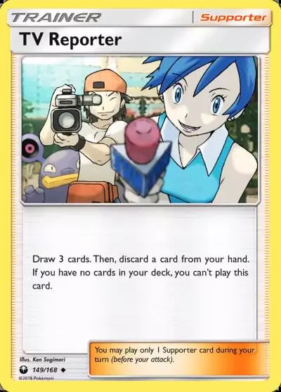 TV Reporter 149/168 Celestial Storm Pokemon card