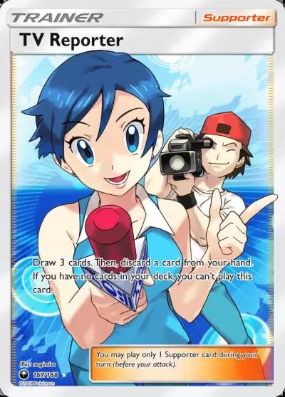 TV Reporter 167/168 Celestial Storm Pokemon card