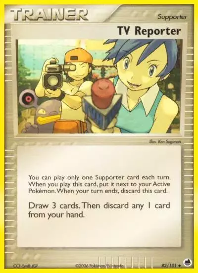 TV Reporter 82/101 Dragon Frontiers Pokemon card