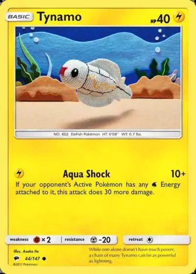 Tynamo 44/147 Burning Shadows Pokemon card