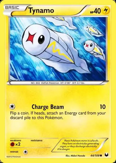 Tynamo 44/108 Dark Explorers Pokemon card