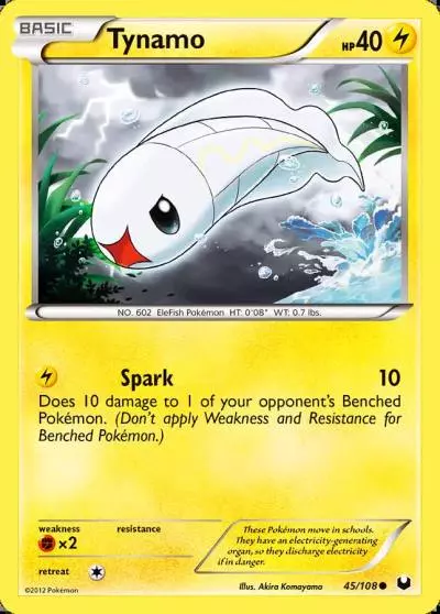 Tynamo 45/108 Dark Explorers Pokemon card