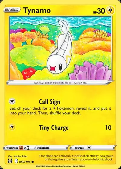 Tynamo 59/196 Lost Origin Pokemon card