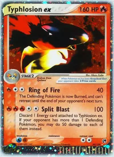 Typhlosion ex 99/100 Sandstorm Pokemon card