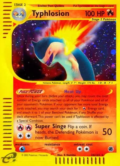Typhlosion 28/165 Expedition Base Set Pokemon card