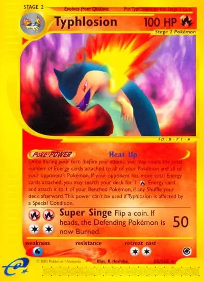Typhlosion 65/165 Expedition Base Set Pokemon card