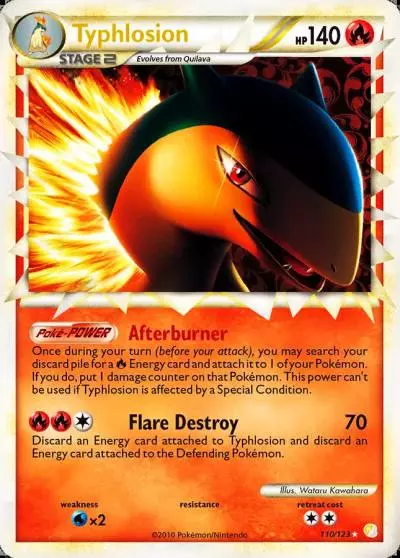 Typhlosion 110/123 HeartGold & SoulSilver Pokemon card