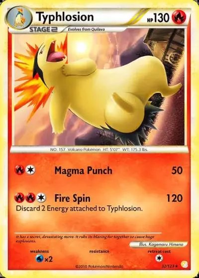 Typhlosion 32/123 HeartGold & SoulSilver Pokemon card