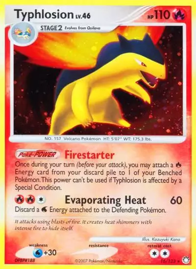 Typhlosion 16/123 Mysterious Treasures Pokemon card