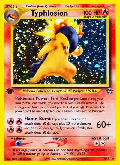 Typhlosion 17/111 Neo Genesis Pokemon card
