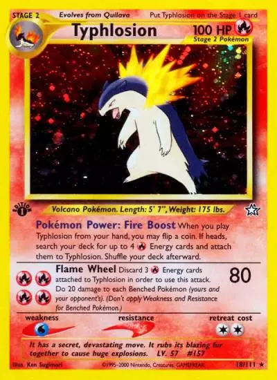 Typhlosion 18/111 Neo Genesis Pokemon card