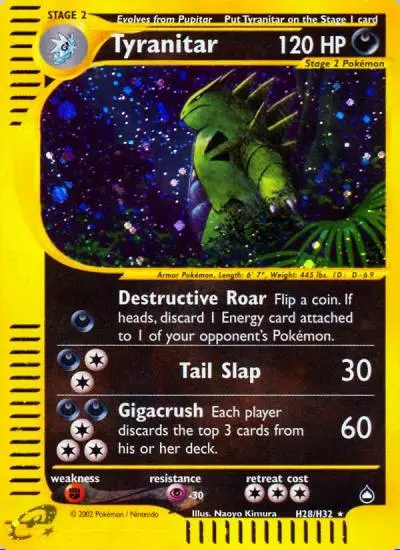 Tyranitar H28/147 Aquapolis Pokemon card