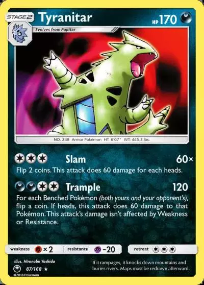 Tyranitar 87/168 Celestial Storm Pokemon card