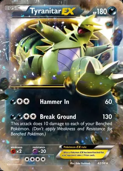 Tyranitar-EX 42/98 Ancient Origins Pokemon card