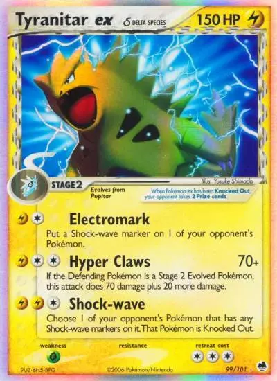 Tyranitar ex δ 99/101 Dragon Frontiers Pokemon card