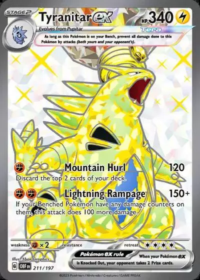 Tyranitar ex 211/197 Obsidian Flames Pokemon card