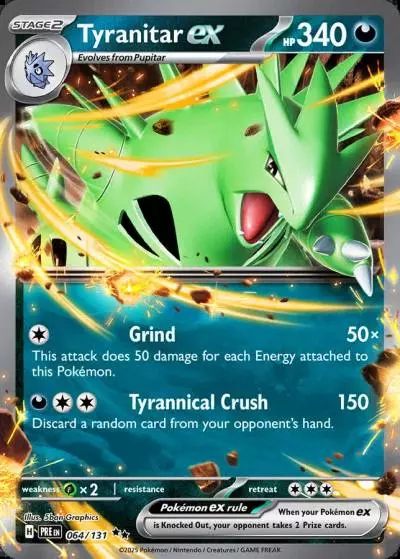 Tyranitar ex 64/131 Prismatic Evolutions Pokemon card
